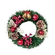 Yılbaşı Kapı Süsü Kapı Çelengi 24 Cm Yılbaşı Kokinalı Kozalaklı Çelenk