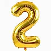 1 Adet Rakam Folyo Balon 2 Rakamı Büyük Boy Balon Altın Sarısı /Dore 100CM