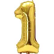 Rakam Folyo Balon 1 Rakamı Büyük Boy Balon Altın Sarısı /Dore 100CM