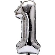 Rakam Folyo Balon 1 Rakamı Büyük Boy Balon Gümüş/Gri 100CM