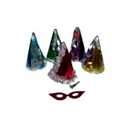 10 Lu Renkli Yılbaşı Şapkası Parti Maske Ve Düdük Seti Kağıt Üçgen Katyon Set Kaynana Dili Düdüğü