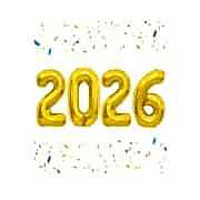 2026 Yılbaşı Balonu 100 Cm Gold Altın Büyük Boy Folyo Rakam Balon Seti Yeni Yıl Dekoratif Süsler