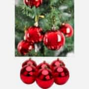 6 Adet Büyük Boy Kırmızı Yılbaşı Çam Ağaçı Süsü Yeni Yıl Noel Dekor Parlak Cici Top Süs 6cm