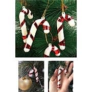 6'lı Yılbaşı Ağaç Süsü Baston Kırmızı Şeker Kamışı Ağaç Süsü Yeni Yıl Ağaç Süsleri