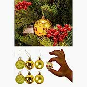 Gold 6lı Yılbaşı Top Süs 4cm Çam Ağacı Süsleri Noel Dekorasyonu Topları Altın Sarısı Aynalı Süsleme