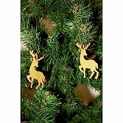 Gold Altın Keçe Geyik Yılbaşı Ağaç Süs Simli Eva Ağaç ve Hediye Süsü 6lı