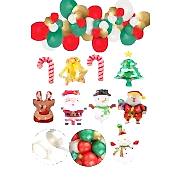 Yılbaşı 40 Metalik Balon 9'lu Folyo Balon Zincir Sticker Süsleme Seti Yeni Yıl Noel Baba Mekan Süs