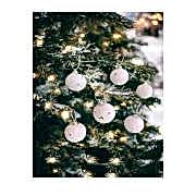 Yılbaşı Ağacı Süsleme 4 cm Beyaz Kar Topu 6'lı Kar Topu Ağaç Süsü Yeni Yıl