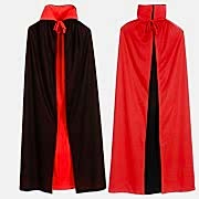 Siyah Pelerin Kırmızı Pelerin Yetişkin Cadılar Bayramı Halloween