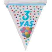 1 Adet 3 Yaş Bayrak Flama Mavi Erkek Doğum Günü 2. 2 Metre
