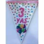 1 Adet 3 Yaş Bayrak Flama Pembe Kız Doğum Günü 2. 2 Metre