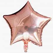 1 Adet 45 cm Gold Rose Yıldız Folyo Balon, Doğum Günü Balonu