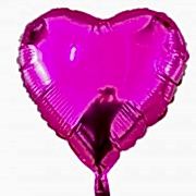 1 Adet 45cm Koyu Pembe Fuşya Renginde Kalp Şeklinde Folyo Balon