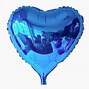 1 Adet 45 cm Koyu Mavi Kalp Şeklinde Folyo Balon, Helyumla Uçan