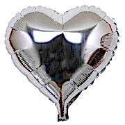 1 Adet 60cm Gümüş Gri Kalpli Folyo Balon Helyumla Uçan