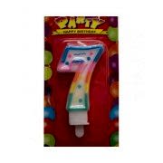 Renkli 7 Yaş Rakam Mum, Doğum Günü Pasta Malzemesi