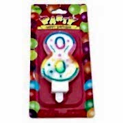 Renkli 8 Yaş Rakam Mum, Doğum Günü Partisi Pasta Malzemesi