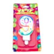 Renkli 9 Yaş Rakam Mum,Doğum Günü Pasta Malzemesi