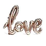 1 Adet Bakır-Gold Rose Love İmzalı Folyo Balon 70cm x 36cm