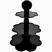 1 Adet Düz Siyah Karton Kek Standı, 3 Katlı Cupcake Kulesi 