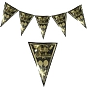 1 Adet Gold (Altın) Siyah İyi Ki Doğdun Yetişkin 1.9m Parti Flama