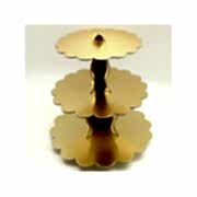 1 Adet Gold Dore Altın Sarısı 3 Katlı Cupcake Standı Kek Asansörü Parti