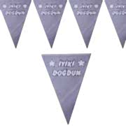 1 Adet Gümüş Gri İyi ki Doğdun Flama, Yetişkin Doğum Günü