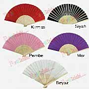 1 Adet Hediyelik Yelpaze, Ahşap Saplı Gelin Kına Yelpazesi