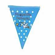 1 Adet Hoşgeldin Bebeğim Mavi Bayrak Flama Erkek Süsleme Malzemeleri Doğum Odası