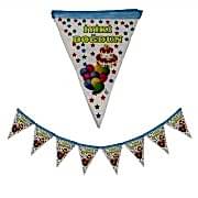 1 Adet 2m İyiki Doğdun Yatay Yazı Bayrak Flama Mavi Süsleme