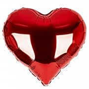 1 Adet Kalp Folyo Balonu Baskısız Kırmızı 45cm genişliğinde