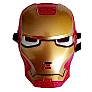 1 Adet Kırmızı Altın Rengi İronman Işıklı Maske 