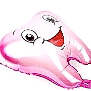 1 Adet Kız Pembe Diş Şeklinde Folyo Balon, İlk Diş Buğdayı Balonu