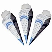 1 Adet Mavi 50li Baby Shower Lokum Külahı Kutusu