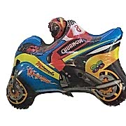 1 Adet Mavi Sarı Motorlu Folyo Şekilli Uçan Balon