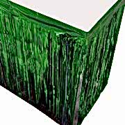 1 Adet Metalik Yeşil Püsküllü Parti Masası Eteği Örtüsü Süsü