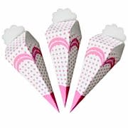 1 Adet Pembe 50li Baby Shower Lokum Külahı Kutusu