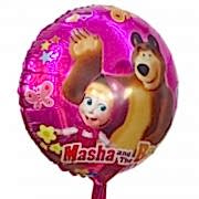 1 Adet Pembe Maşa ve Koca Ayı Folyo Şekilli Uçan Balon
