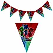 1 Adet Pijamaskeliler Flama, Pj Maskeliler Doğum Günü Bayrak Süs