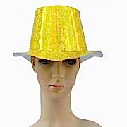 1 Adet Sarı Holografik Parlak Karton Şapka Parti Malzemesi