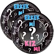 1 Adet Siyah 8li Cinsiyet Partisi Konsepti Tabağı