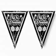 1 Adet Siyah Gümüş Gri İyi Doğdun Doğum Günü Parti Flaması