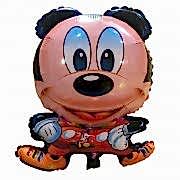 1 Adet Siyah Mavi Mickey Mouse Folyo Şekilli Uçan Balon