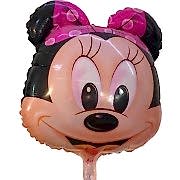 1 Adet Siyah Pembe Minnie Mouse Folyo Şekilli Uçan Balon