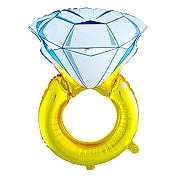 1 Adet Tektaş Yüzük Folyo Balon Helyumla Uçan Evlilik Teklifi