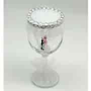 1 Adet Tüllü Gümüş Beyaz Cam Kadeh İğnelik Hediyelik Malzemeler