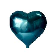 1 Adet Turkuaz (Mavi) Kalp Folyo Balon 45x45cm