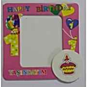 1 Yaş 25li Magnet Çerçeve Pembe Doğum Günü Parti Kız Çocuk