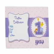 1 Yaş Partisi Erkek Doğum Günü Davetiyesi