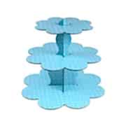 Puantiyeli Mavi 3 Katlı Cupcake Stand 1 Yaş,Diş ,Doğum Günü